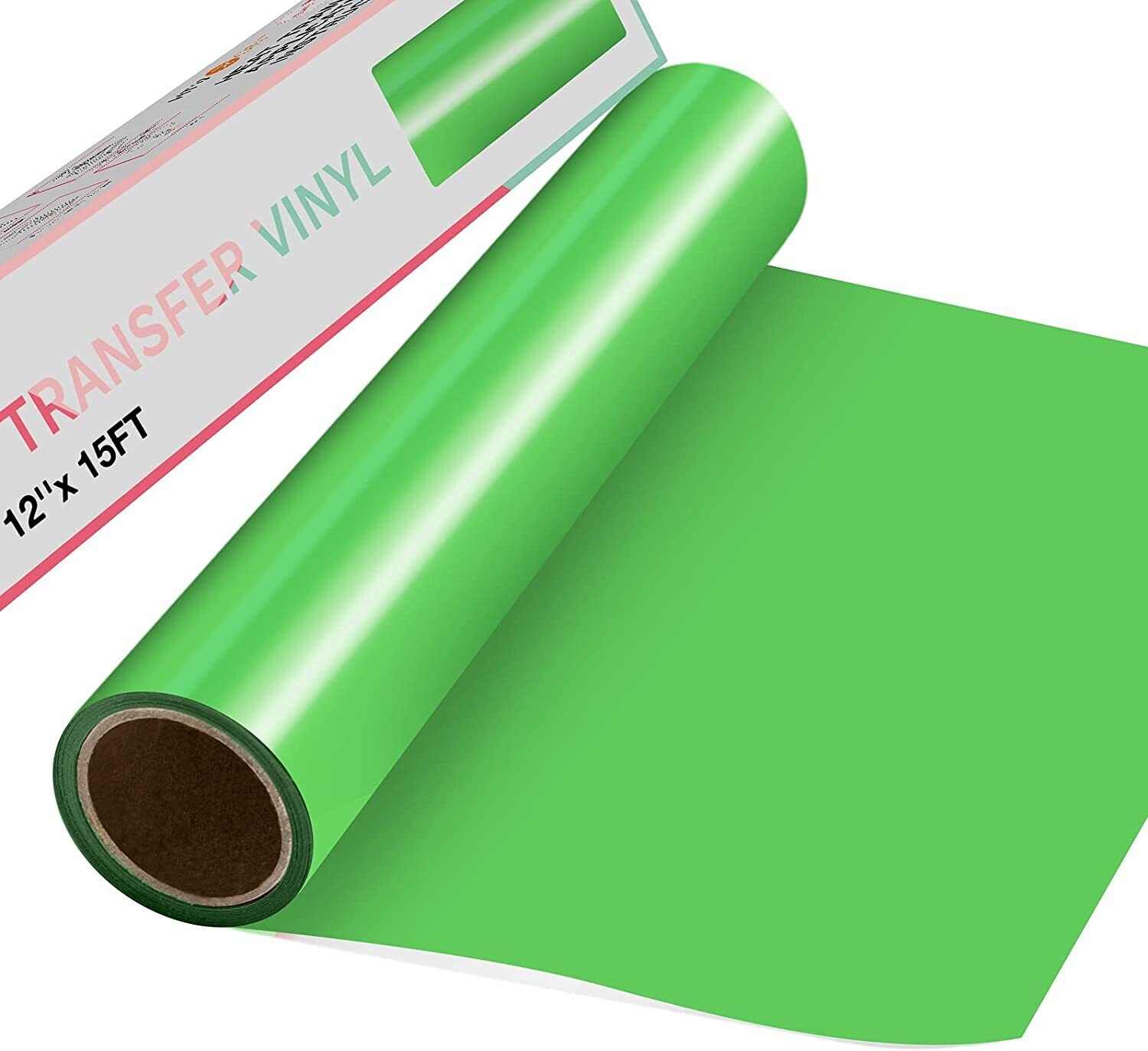 HTVRONT 12 x 15FT Heat Transfer Vinyl Fruit Green HTV Roll Iron on  T-Shirts, Clothing and Textiles for Cricut
